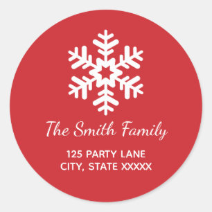 Étiquette de retour des vacances rondes de neige