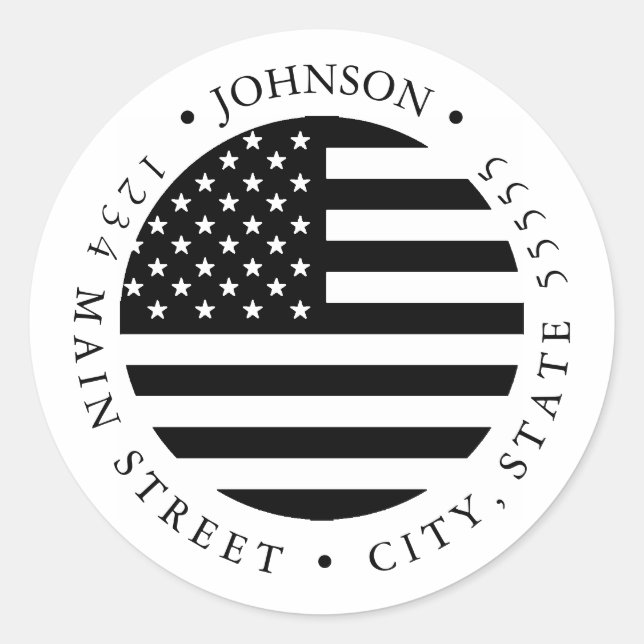 Étiquette de retour du drapeau patriotique américa (Devant)