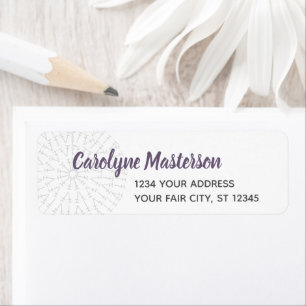 Étiquette de retour du graphique crochet violet de