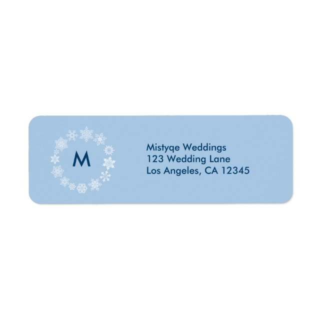 Étiquette de retour du Mariage des flocons d'hiver (Devant)