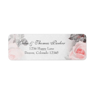Étiquette de retour du Mariage Rose vintage