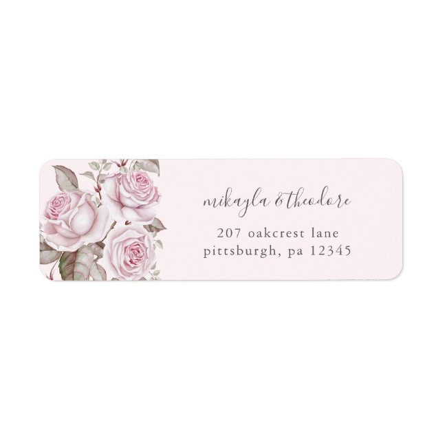 Étiquette de retour du Mariage Roses Roses Roses R (Devant)