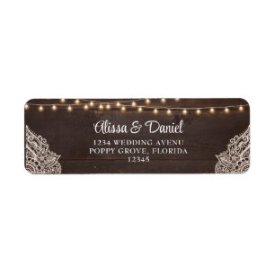 Étiquette de retour du Mariage Rustic Elegance