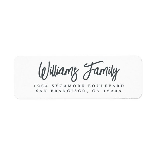 Étiquette de retour du nom de famille de script ch (Devant)