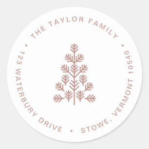 Étiquette de retour du Rose Dusty Holiday Tree