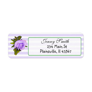 Étiquette de retour du Rose Vintage rayé violet