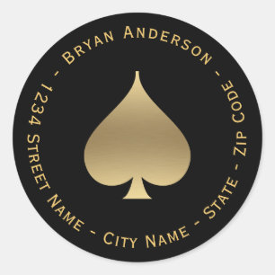 Étiquette de retour du symbole Gold Spade