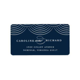 Étiquette de retour d'une chaîne Art déco Navy