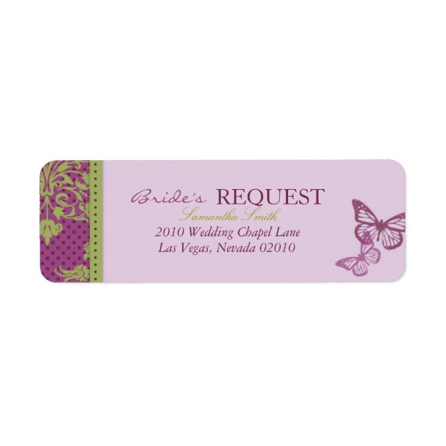 Étiquette de retour Flirt Baisers papillon (Devant)