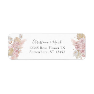 Étiquette de retour Floral Boho rose