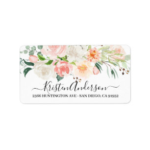 Étiquette de retour Floral Rose Aquarelle