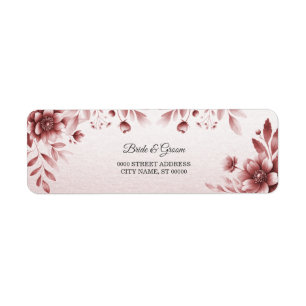 Étiquette de retour Floral Rose Dusty