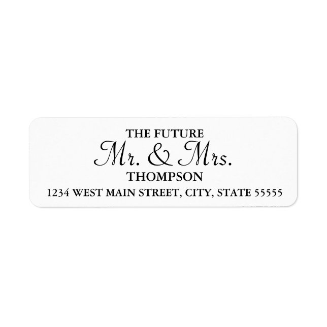 Étiquette de retour futur mariée et Mariage de cha (Devant)