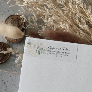 Étiquette de retour Gold Green Foliing