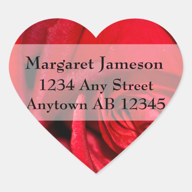 Étiquette de retour Mariage Rose rouge élégant (Devant)