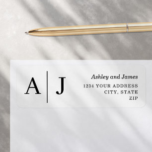 Étiquette de retour minimaliste Mariage blanc