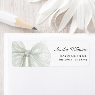 Étiquette de retour minimaliste Sage Sheer Bow