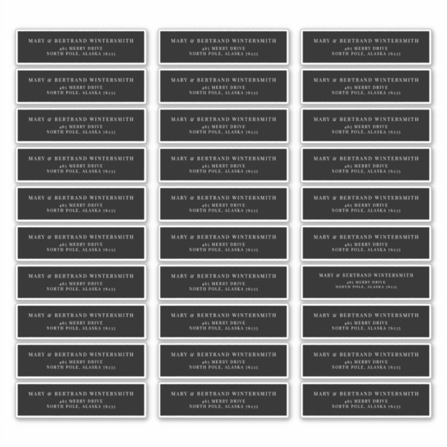 Étiquette de retour pré-adressée de mariage minima (Devant)