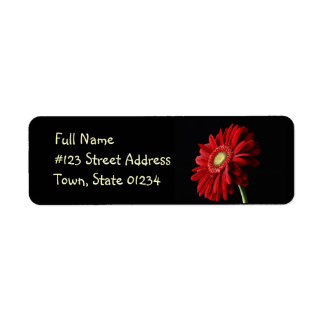Étiquette de retour Red Gerber Daisy