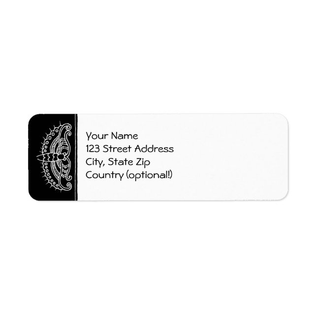 Étiquette de retour : Une lettre de Papillon (b&w) (Devant)