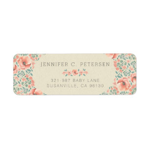 Étiquette de retour   Vintage Floral Storybook