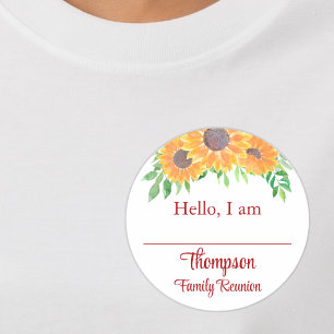 Étiquette de Réunion de Famille Tournesol