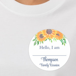 Étiquette de Réunion de Famille Tournesol