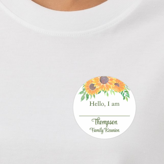 Étiquette de Réunion de Famille Tournesol (Créateur téléchargé)