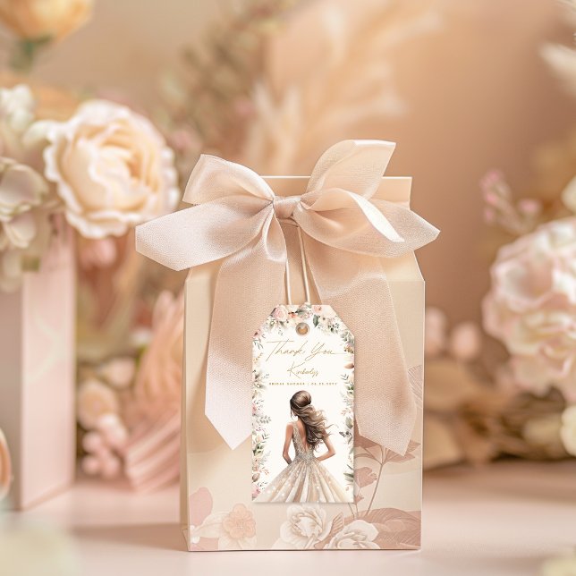 Étiquette de robe de mariée florale pour la fête d (Créateur téléchargé)