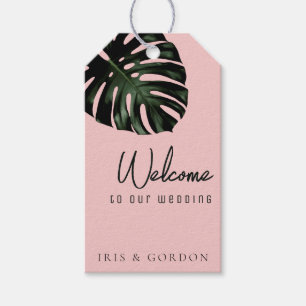 Étiquette de sac de bienvenue de mariage rose Dest