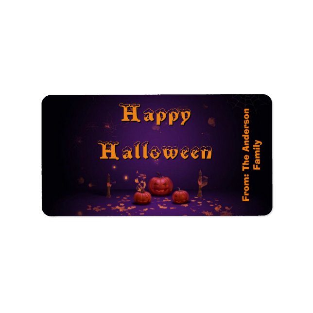 Étiquette de sac de friandises d'Halloween (Devant)