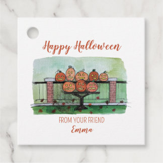 Étiquette de sac de friandises d'Halloween, étique