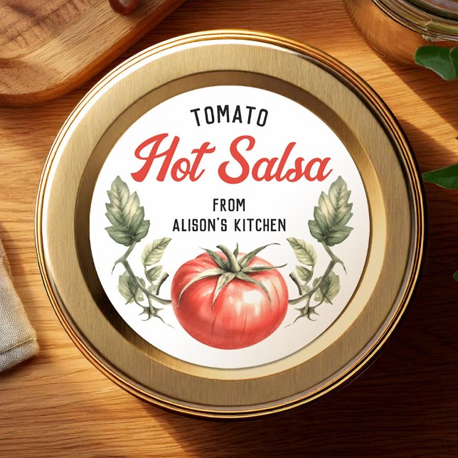 Étiquette de salsa chaude aux tomates personnalisé (Créateur téléchargé)