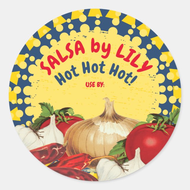 Étiquette de salsa de cuisine du sud-ouest mexicai (Devant)