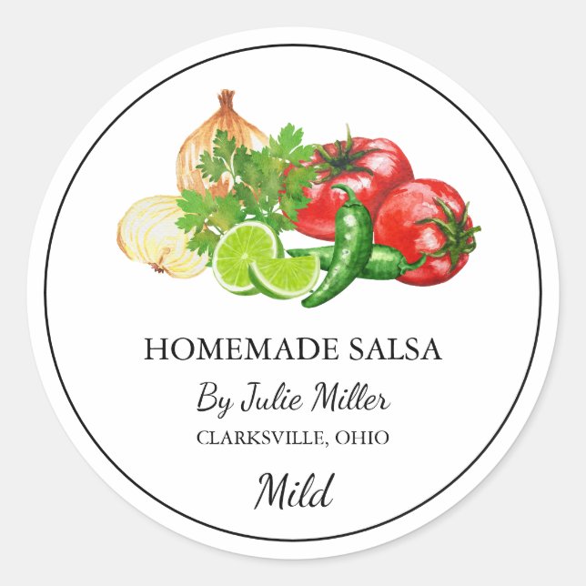 Étiquette de salsa de tomate maison simple (Devant)