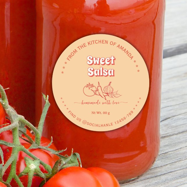 Étiquette de Salsa Faite Maison Rétro (Créateur téléchargé)