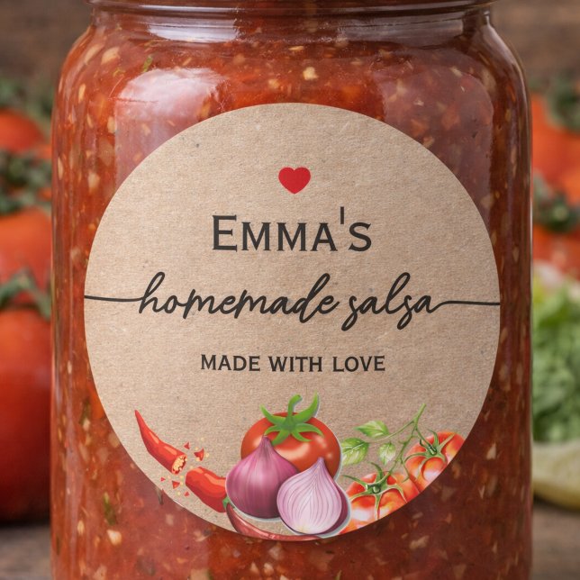 étiquette de salsa Kraft fait main personnalisée p (Créateur téléchargé)
