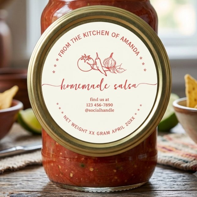 Étiquette de salsa maison vintage (Créateur téléchargé)