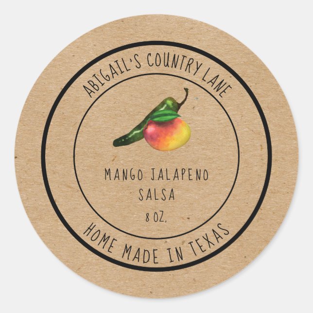 Étiquette de Salsa Rustique Mangue Jalapeno Fabriq (Devant)
