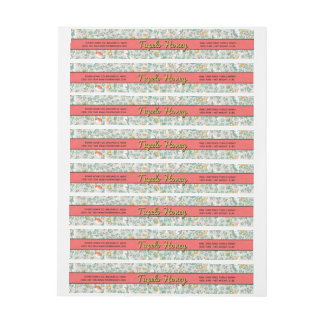 Étiquette de satin floral Pastel Envelopper autour
