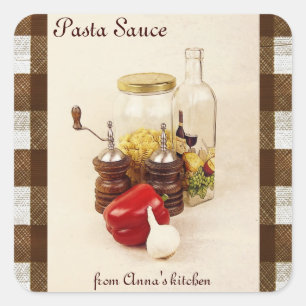 Étiquette de sauce à pâtes, à poivron rouge, 