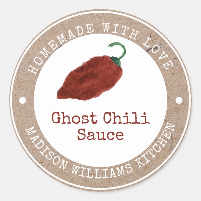 Étiquette de Sauce au Piment Ghost | Faite maison  (Devant)