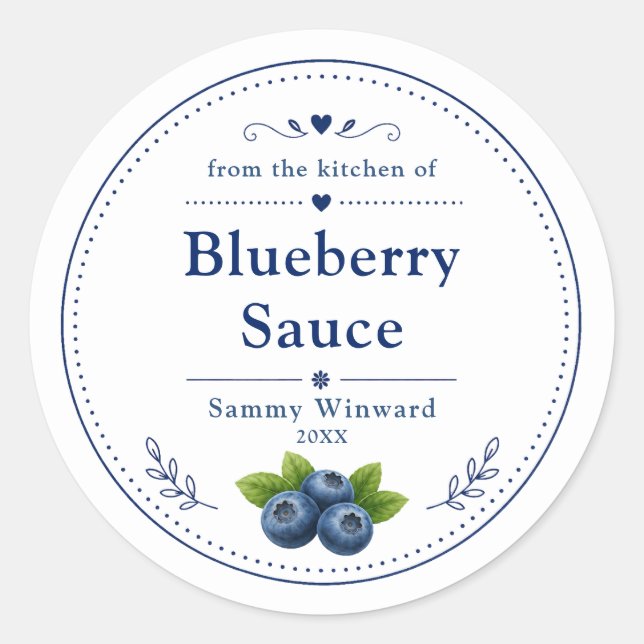 Étiquette de Sauce aux Bleuets Maison (Devant)