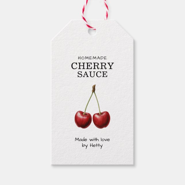 Étiquette de sauce aux cerises pour vos recettes m (Devant)