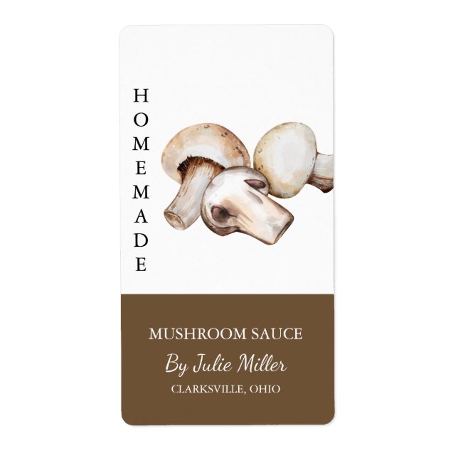 Étiquette de sauce aux champignons maison moderne (Devant)