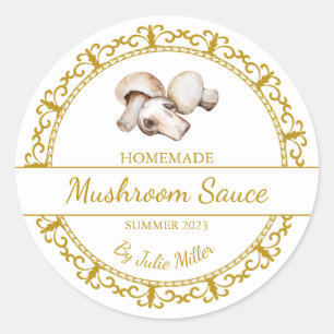 Étiquette de sauce aux champignons maison vintage