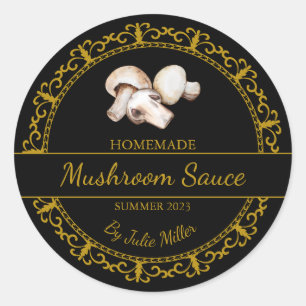 Étiquette de sauce aux champignons maison vintage
