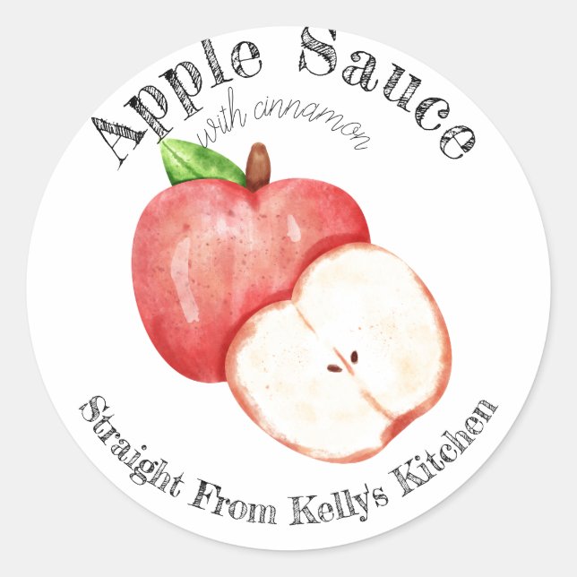 Étiquette de sauce aux pommes à la cannelle pour m (Devant)