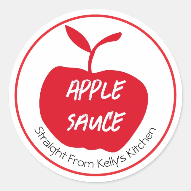 Étiquette de sauce aux pommes pour entreprise de m (Devant)
