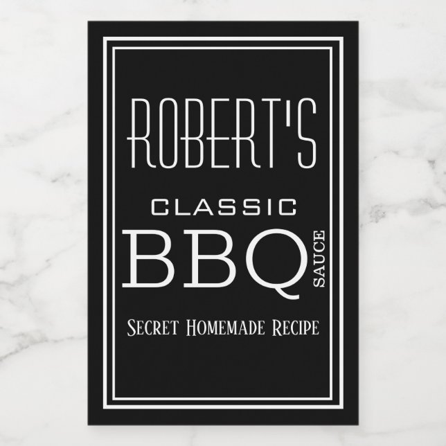 Étiquette de sauce barbecue maison personnalisé (Étiquettes simples)